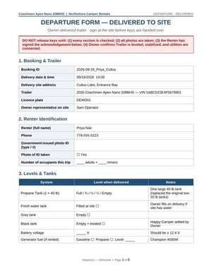 Departure Form first page